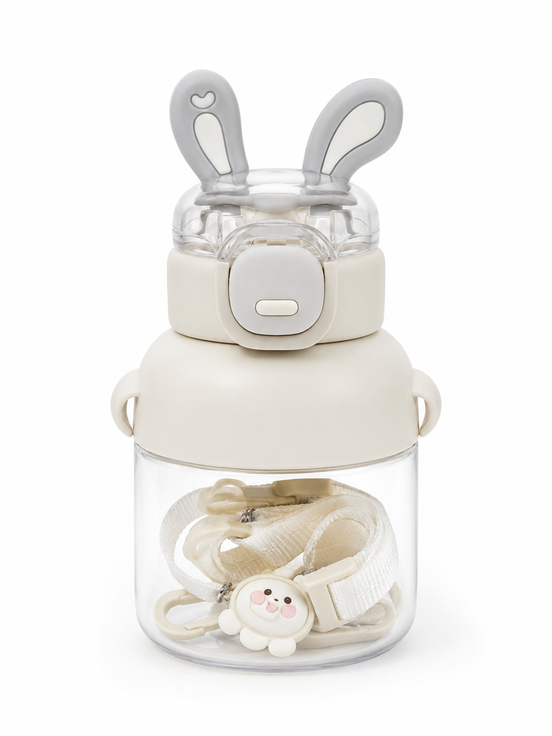 Muggle 750 Ml Pipetli Kapak Bunny Polikarbon Askılı Matara Pm 750 Beyaz